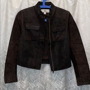 CITY DKNY Chocolate brown suede cropped jacket